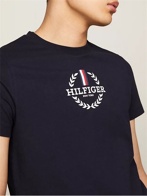 global stripe wreath tee TOMMY HILFIGER | MW0MW34388DW5